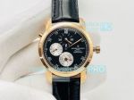 Swiss Replica Vacheron Constantin Malte 42005 Pink Gold Black Dial Black Leather Watch 41MM